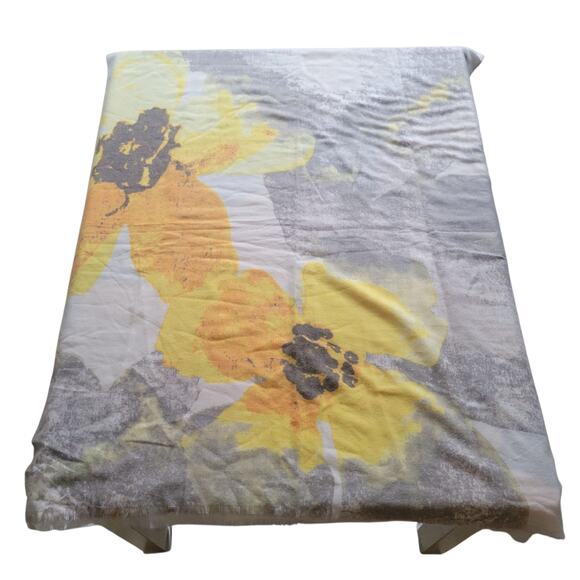 LOOK Cashmere Blend Yellow & Gray Floral Pashmina Wrap Scarf 29x72 - Picture 4 of 11